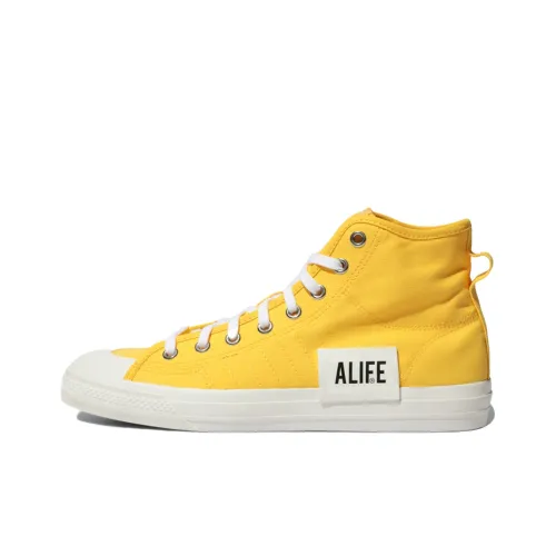 ALIFE x Adidas Originals NIZZA Series Hi противоскользящие высокие кроссовки для скейтбординга унисекс желто-белые