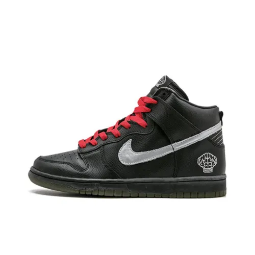 Nike Dunk SB N.E.R.D. PHARRELL Нелипкий Легкий Высокий Топ Скейтборд Кроссовки Мужские Черный Серый