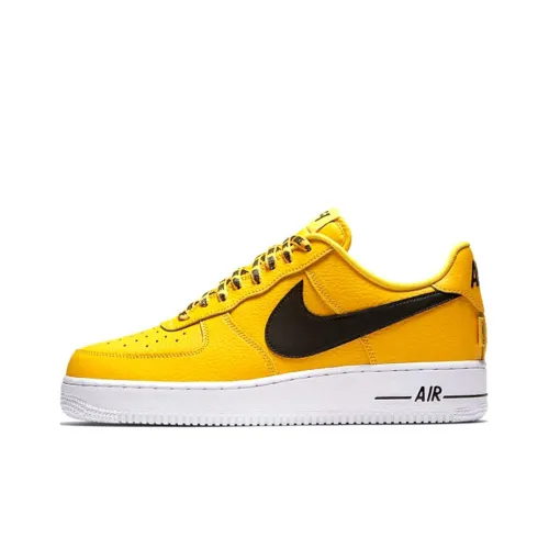 Nike Air Force 1 NBA Amarillo Нескользящий Легкий Низкий Топ Скейтбординг Мужской Желтый Черный