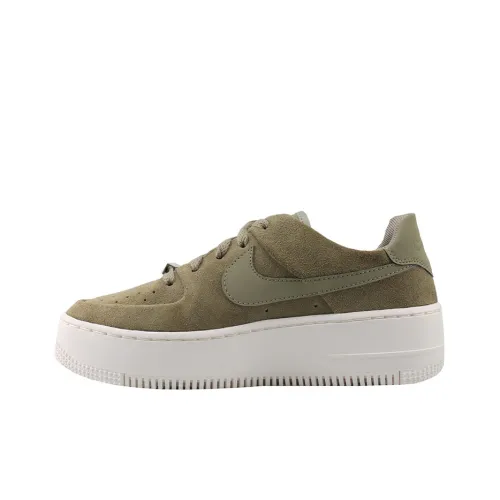 Nike Air Force 1 Air Force 1 Покрытие Устойчивое к истиранию Низкий Топ Скейтбординг Кроссовки Женские Оливково-зеленый