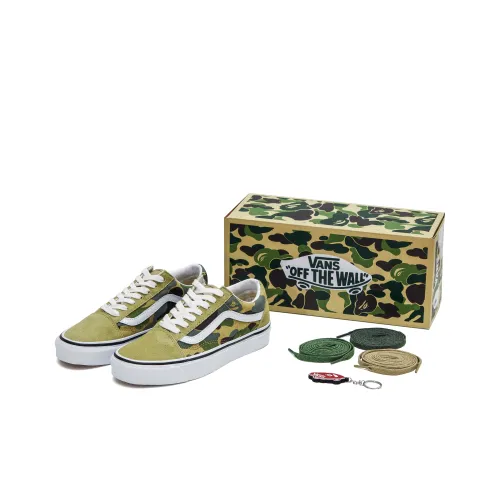 A BATHING APE x VANS Old Skool Collection 36 DX Low Скейтборд Кроссовки Унисекс Коричневый Камуфляж