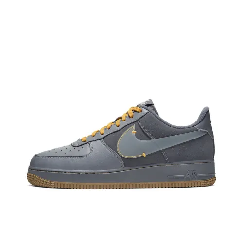 Nike Air Force 1 Anti-slip Легкий Низкий Топ Скейтбординг Мужской Серый Желтый