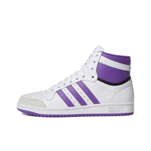 Adidas Originals Top Ten High Top Скейтборд Кроссовки Унисекс Белый Фиолетовый