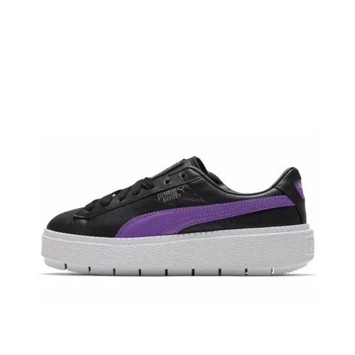 PUMA Platform Trace Low Топ Скейтборд Кроссовки Женские Черный Фиолетовый