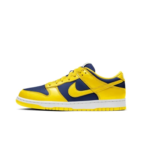 Nike Dunk Retro 'Michigan' Противоскользящие Устойчивые к истиранию Низкие Кроссовки для скейтбординга Мужские Желто-синие