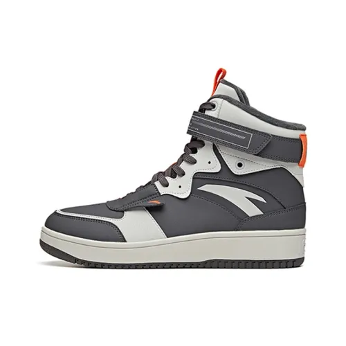 ANTA Покрытие Термическое Водонепроницаемое Устойчивое к Износу Высокий Топ Скейтборд Кроссовки Мужские Серые