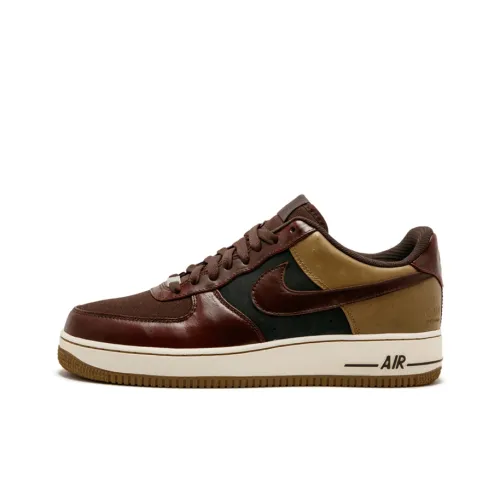 Nike Air Force 1 Low Топ Скейтборд Кроссовки Мужские Бордовые Золотые