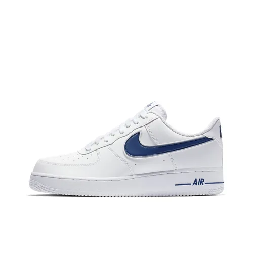 Nike Air Force 1 Белый Deep Королевский Slip-resistant Abrasion-resistant Low Top Скейтбординг Кроссовки Мужские Белый Синий