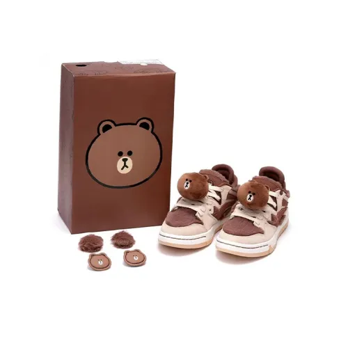 LINE FRIENDS x LINING Wave Pro противоскользящие устойчивые к истиранию легкие низкие кроссовки для скейтбординга женские коричневые