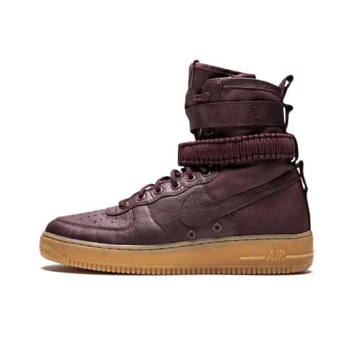 Nike Air Force 1 'Deep Burgundy' Покрытие Slip-resistant High Top Скейтборд Кроссовки Мужские Красный Коричневый