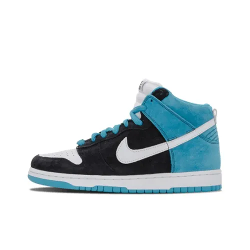 Nike Dunk SB Help Anti-slip Легкий Высокий Топ Скейтборд Кроссовки Мужские Черный Синий Белый
