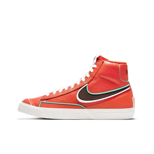 Nike Blazer 77 Бесконечность Покрытие Теплоизоляционный Противоскользящий MID Топ Скейтборд Кроссовки Мужские Оранжевые Белые