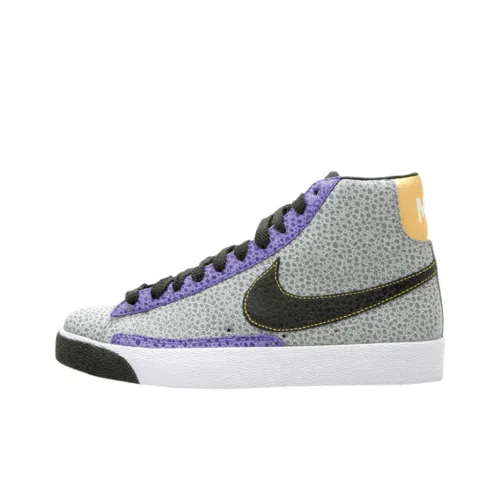 Nike Blazer Нелипкий Легкий MID Топ Скейтборд Кроссовки Мужские Серый Черный Фиолетовый