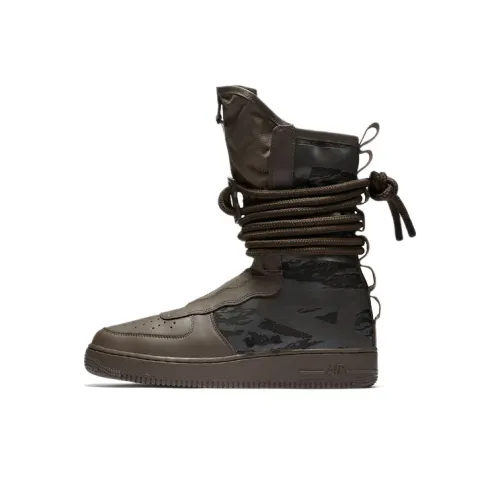 Nike Air Force 1 Ridgerock Покрытие Slip-Resistant Высокий Топ Скейтбординг Кроссовки Мужские Коричневый Камуфляж