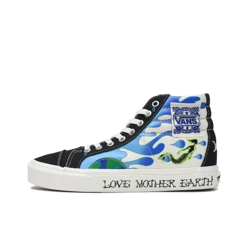 VANS Style 238 MOTHER Earth Высокие Кроссовки для скейтбординга Унисекс Черный Синий Белый