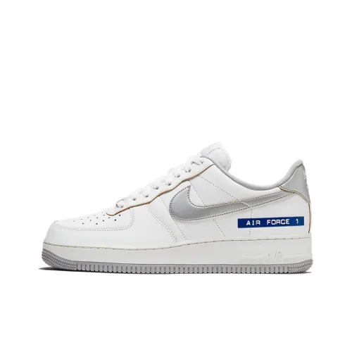 Nike Air FORCE 1 'Этикетка Maker' Slip-resistant Abrasion-resistant Low Top Скейтбординг Кроссовки Мужские Белый Серебряный