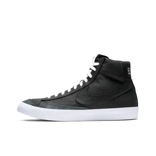Nike Blazer 77 Винтажный Черный Холст Легкий Покрытие MID Топ Скейтборд Кроссовки Унисекс Черный