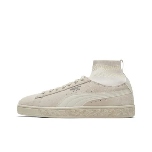 PUMA Suede Classic Sock Ii Покрытие Устойчивое к истиранию MID Топ Скейтборд Кроссовки Женские Экрю