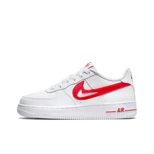 Nike Air Force 1 Slip Resistant Abrasion Resistant Легкий Низкий Топ Скейтбординг Кроссовки Женские Белый Красный