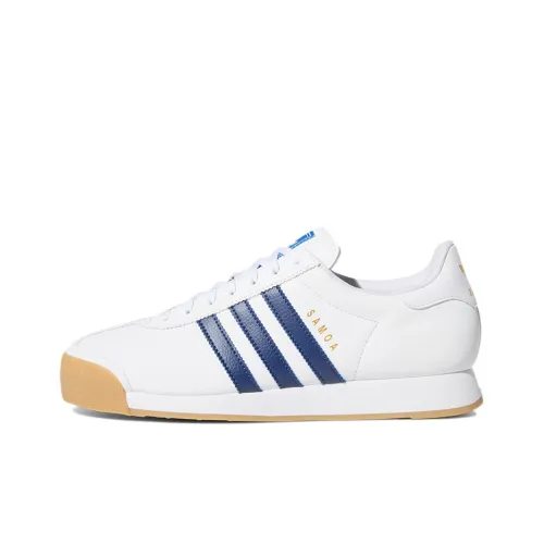 Adidas Originals Samoa Аbrasion Resistant Дышащие Низкие Кроссовки для Скейтбординга Мужские Белые и Синие