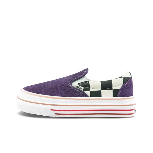 Vans Slip On Амортизация Устойчивый к истиранию Легкий и Дышащий Скейтбординг Кроссовки Низкие Женские Фиолетовые