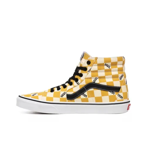 VANS SK8 High Топ Скейтборд Кроссовки Унисекс Желтая Клетка