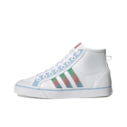 Adidas Originals NIZZA Hi Лазерный Высокие Кроссовки для скейтбординга Женские Белые Синие Зеленые