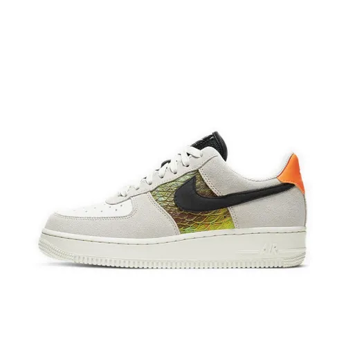 Nike Air Force 1 'Радуга Snakeskin' Покрытие Низкие Кроссовки для скейтбординга Женские Серый Белый