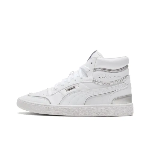 PUMA Ralph Sampson MID Топ Кроссовки для скейтбординга Женские Белые Серебряные