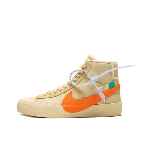 Off Белый x Nike Blazer 'Все Hallows Eve' MID Скейтборд Кроссовки Unisex Бежевый Желтый