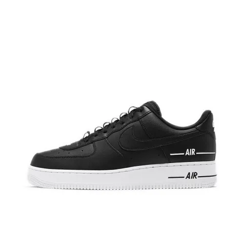Nike Air FORCE 1 07 LV8 3 'Двойной Воздух' Покрытие Низкий Топ Скейтбординг Кроссовки Мужские Черный Белый