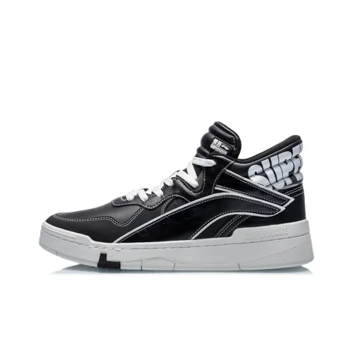 LINING Wave SUPERWAVE MID Термический противоскользящий и износостойкий MID Топ Скейтборд Кроссовки Мужские Черные