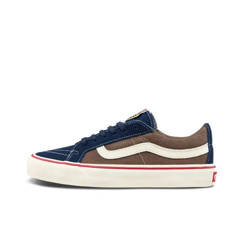 Vans SK8 LOW Slip-Resistant Shock Absorbers Low-Top Skateboard Shoes Unisex Blue Brown Вансы SK8 LOW противоскользящие амортизаторы низкие топ скейтборд обувь унисекс синий коричневый