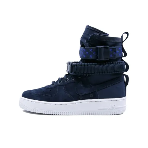 Nike Air FORCE 1 Midnight Синий с термоконтактным покрытием высокие кроссовки для скейтбординга женские цвет Midnight Sea Blue