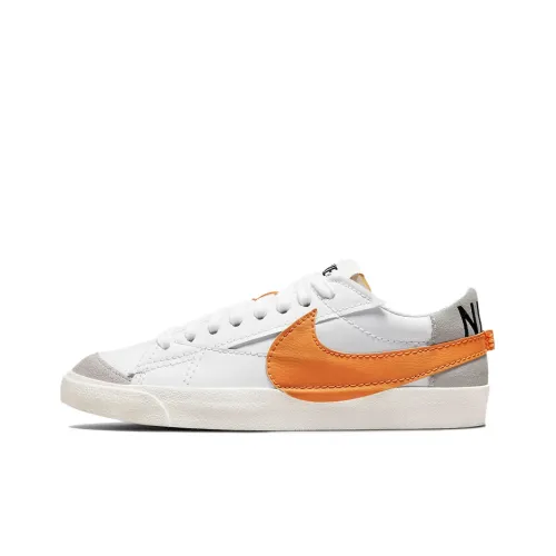 Nike Blazer Jumbo Аbrasion Resistant Легкий Lower Resistant Low Skateboard Кроссовки Мужские Белый Оранжевый