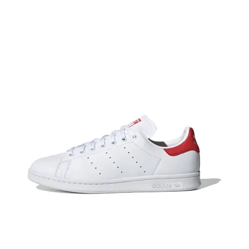 Adidas Originals Stan Smith Slip Resistant Abrasion Resistant Низкие Скейтбординг Кроссовки Унисекс Белый и Красный Ласточкин хвост