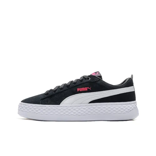 PUMA Smash Platform Low Кроссовки для скейтбординга Женские Черный Белый Розовый