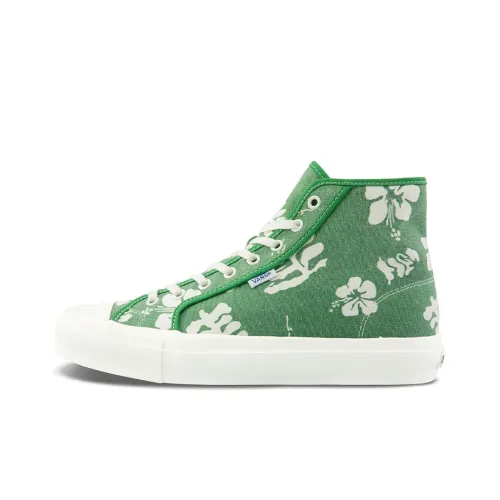 VANS Style 24 Амортизация Устойчивый к истиранию Легкий и Дышащий Высокие Кроссовки для скейтбординга Унисекс Зеленый