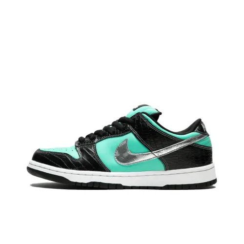 nike Dunk SB Diamond Supply Co.Tiffany Нелипкий Легкий Низкий Топ Скейтборд Кроссовки Мужские Черный Зеленый