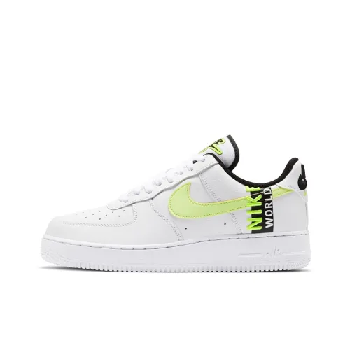 Nike Air Force 1 Low Топ Скейтборд Кроссовки Унисекс Белый Неон Зеленый