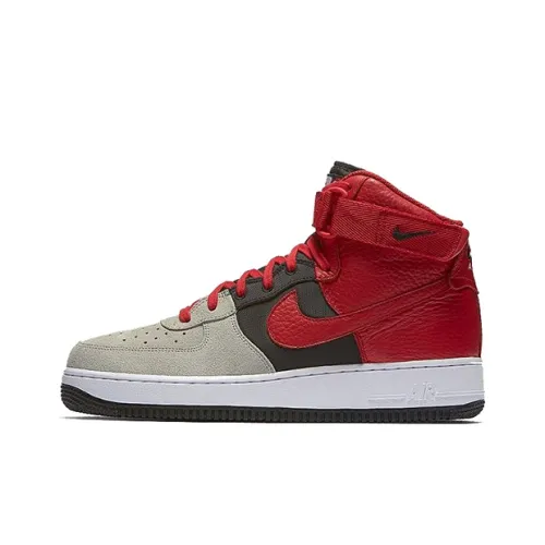 Nike Air Force 1 07 Lv8 Wolf GREY Anti-Slip Lightweight High Top Скейтбординг Кроссовки Unisex Red White
