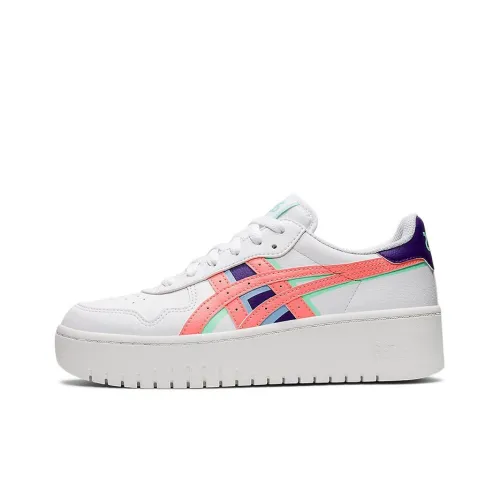 Asics JAPAN S PF Устойчивые к истиранию Низкие Кроссовки для скейтбординга Женские Белые Синие Оранжевые