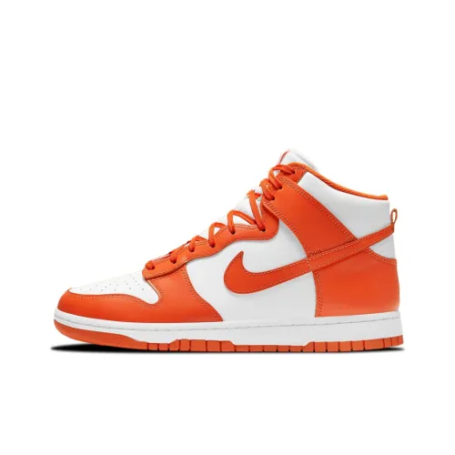 Nike Dunk Retro 'Orange BLAZE' Высокие Кроссовки для скейтбординга Мужские Белый Оранжевый Выпуск 2021 года