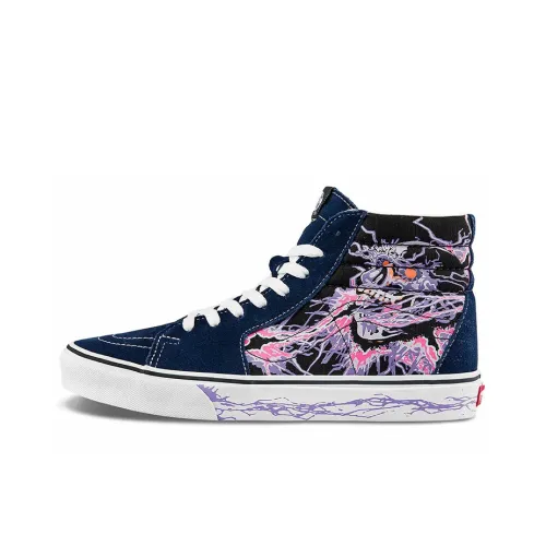 VANS SK8 High Топ Скейтборд Кроссовки Унисекс Черный Фиолетовый Пэчворк