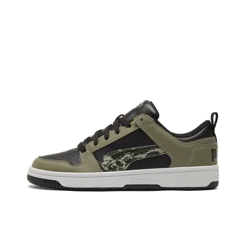 PUMA Rebound Layup Low Топ Скейтборд Кроссовки Унисекс Черный Зеленый Белый