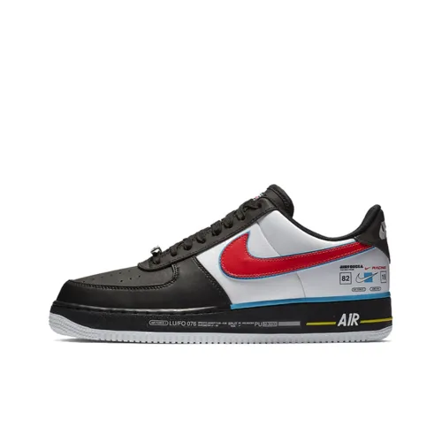 Nike Air FORCE 1 07 AS QS Slip-resistant Low Top Скейтбординг Кроссовки Unisex Черный Белый Красный