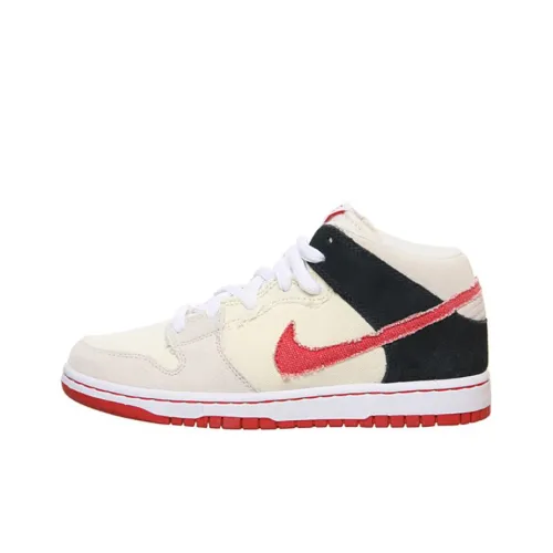 nike Dunk SB Street Fighter Slip-resistant Abrasion-resistant MID Top Скейтбординг Мужской Белый Черный Красный