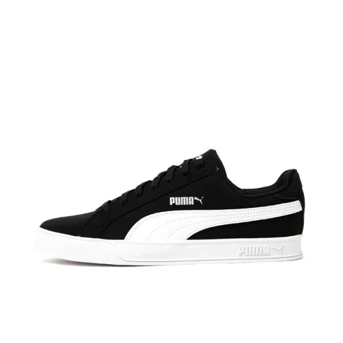 PUMA Smash Vulc Аbrasion Resistant Низкие Кроссовки для скейтбординга Унисекс Черный Белый