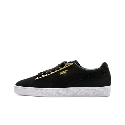 PUMA Suede Series JEWEL Металлик Низкие Кроссовки для скейтбординга Женские Черные