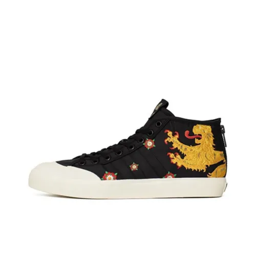 Juice x Adidas Originals Matchcourt MID Footpatrol Non Lower Leg Легкий MID Скейтбординг Кроссовки Унисекс Черный Желтый